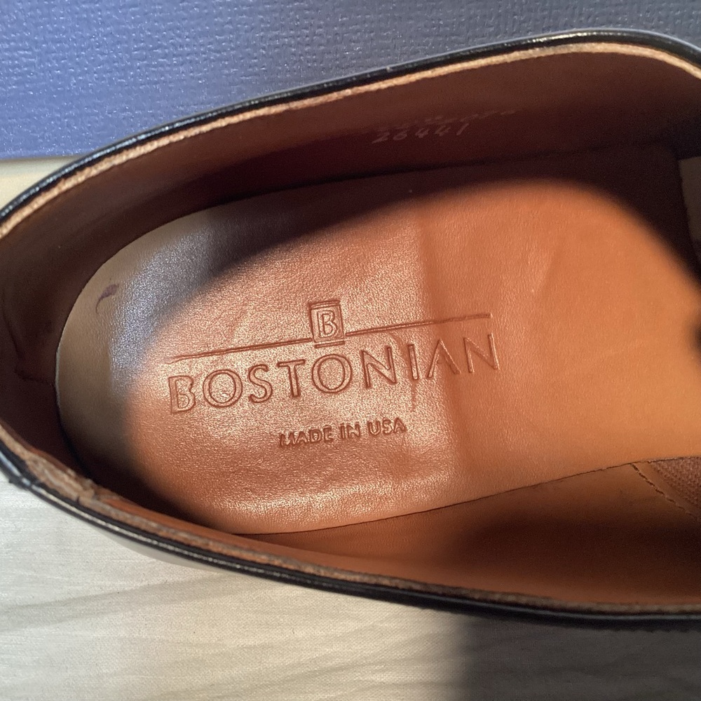 Vintage Bostonian Black Leather Cap Toe Oxfords Men’s size 8 1/2 Made In USA - Picture 11 of 11